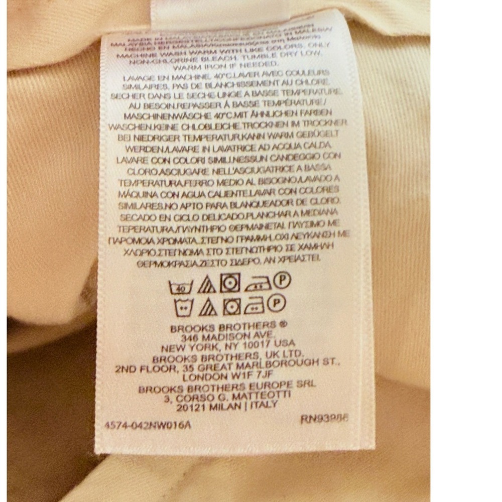 Brooks Brothers Elliot Tan Pleated Cuffed Advantage Chino Pants 38 x 30 - Picture 10 of 10